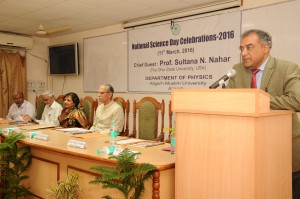 Professor Anil Pradhan addressing at the National Science Day program