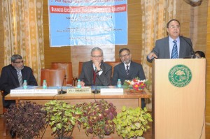 Mr. Subhash Jagota delivering the 2nd Prof. najmul Hasan Memorial Extension Lecture at Department of Business Administration, AMU