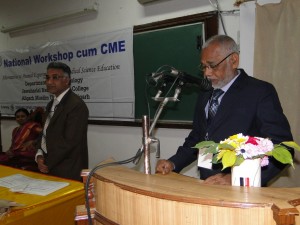 Dr. Akbarsha addressing the closing ceremony at Department of Pharmocology Workshop
