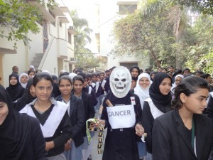 Students of Green Crescent School on World Cancer Day