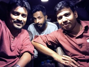 Left to Right: Sourabh Chatterjee (Music Director), Aryan & Homan Deshmukh (Producer)